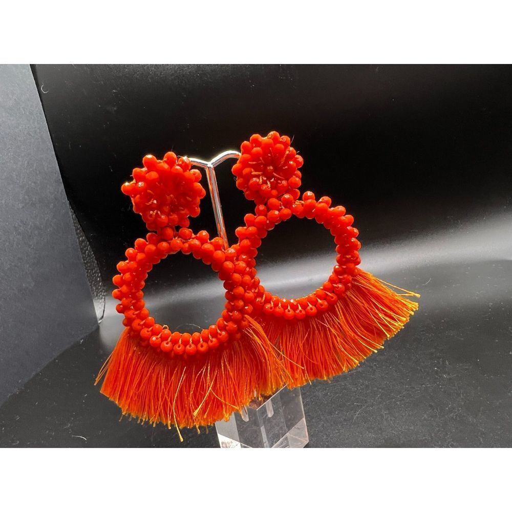 Beaded Statement Earrings - image 2